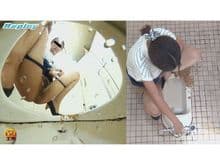 トイレ盗撮 あわてた大量尿女子 便器外はみだしおしっこ サンプル画像 4