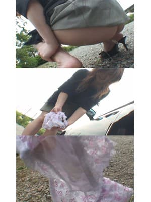 女友達がオシッコ漏らす瞬間！ 野ションも間に合わずパンツぐっちょり！！
