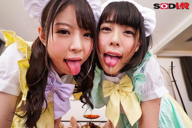 【VR】咀嚼VR ドMなご主人様に小悪魔メイドたちのお給仕 サンプル画像 3