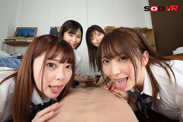 【VR】顔面直浴び特化！！女汁まみれVR 女の子の潮、唾、尿を顔面に直接浴びせられ罵倒されているのにビンビンに勃起している僕の変態チ○ポを責められまくり何度も射精させられる！ サンプル画像 6