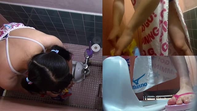 ○○県○○市 市民プールトイレ盗撮 厳選パイパン少女編 サンプル画像 1