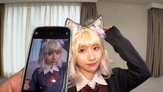 素人AV 145cm ●リ顔・雑魚マン・潮ビチャお漏らし 3P種付け会！ おま●こが弱すぎる早漏コスプレイヤーを囲んで淫乱個撮オフパコ＆発情ハメ潮噴射の着衣性交！ サンプル画像 8