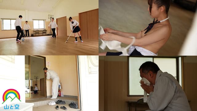 敏感な乳首をこねくり回され我慢できず大量失禁…同級生に鬼イラマ輪●され打上げ失禁イキしてしまうJ系 雅子りな サンプル画像 1