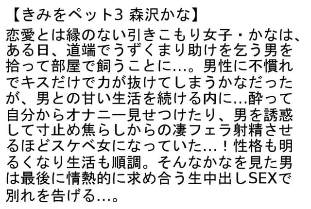 【お得セット】森沢かなを本気で酔わせてみる1日呑んだくれAVドキュメント！・メガネに執着するストーカー男に、今日も私は犯●れる…・きみをペット3 サンプル画像 6
